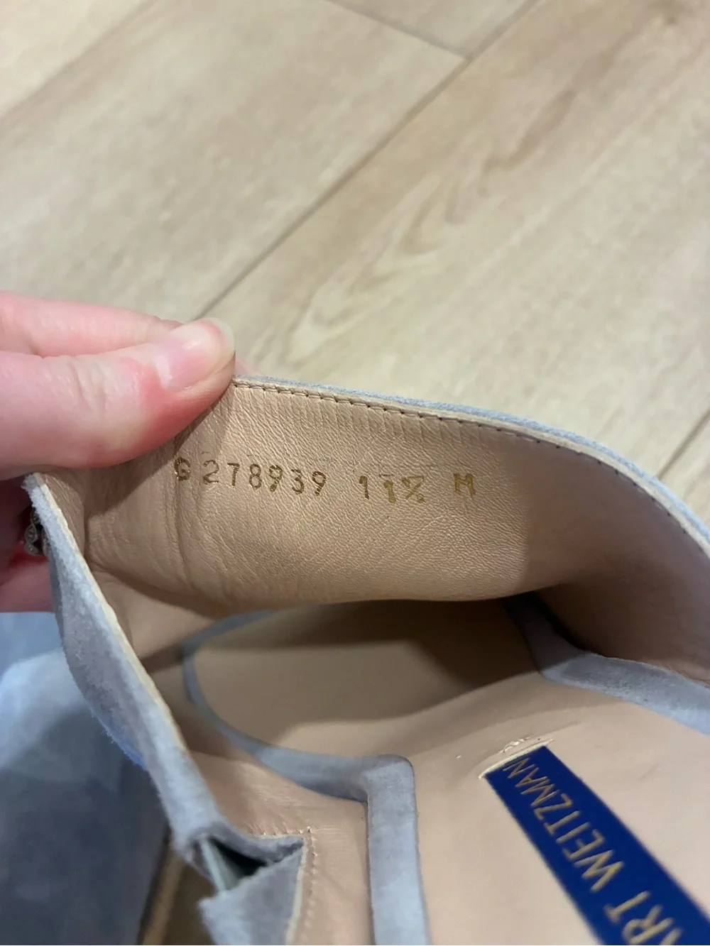 Stuart Weitzman Women’s Mirabella Suede Espadrille Wedge Mules Blue Size 11.5